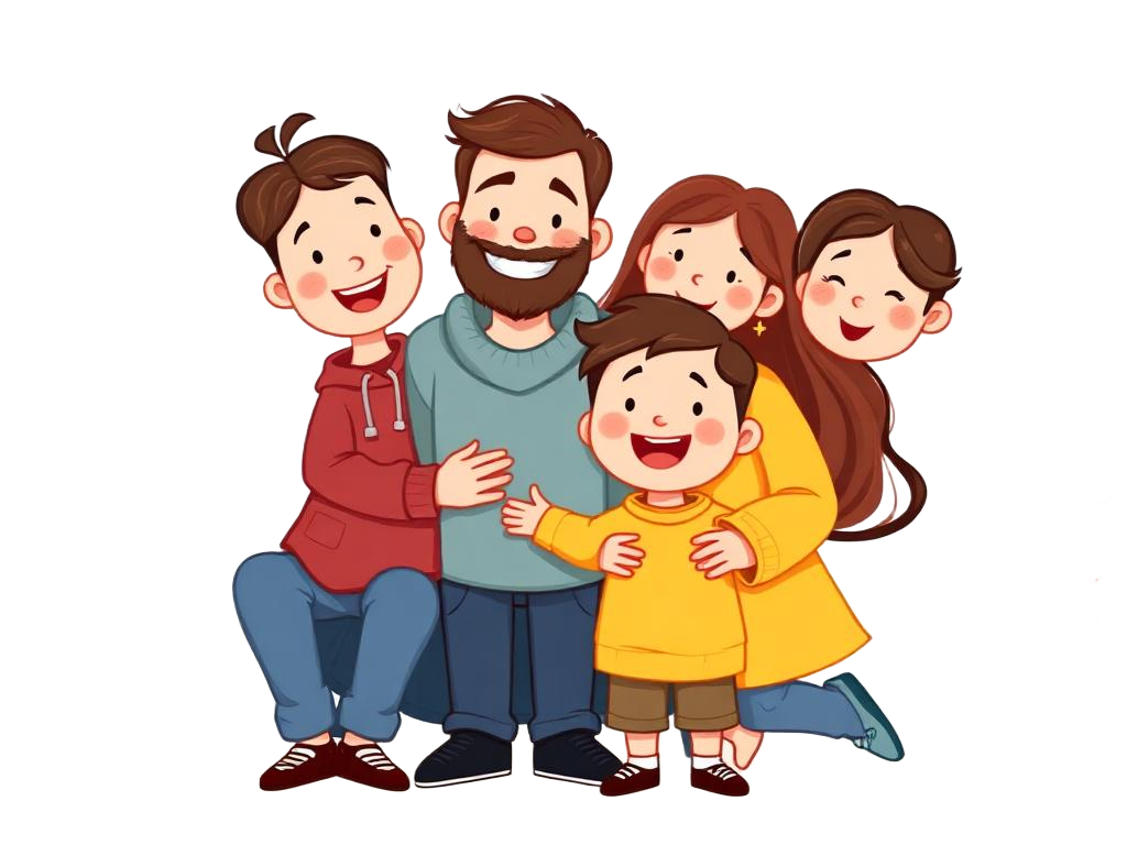 Ethan and family illustration