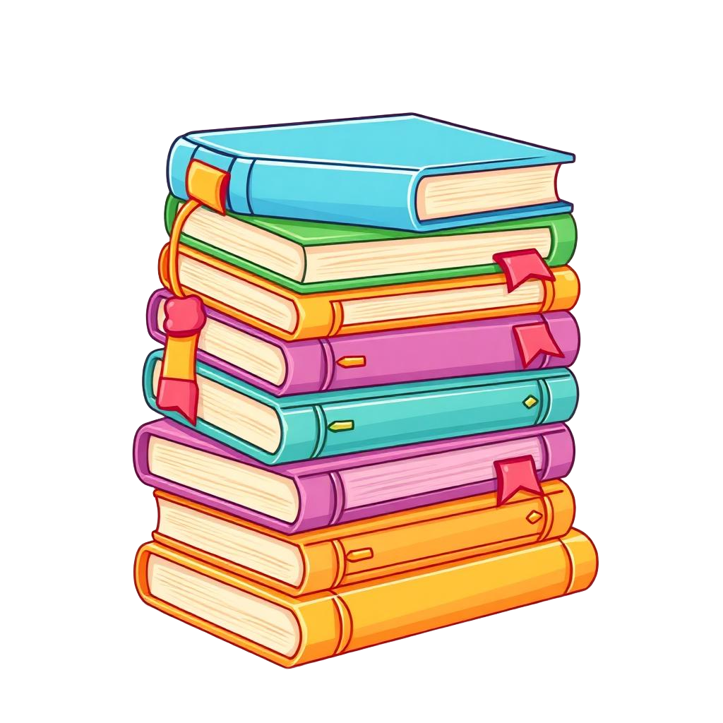 Stack of colorful children's books