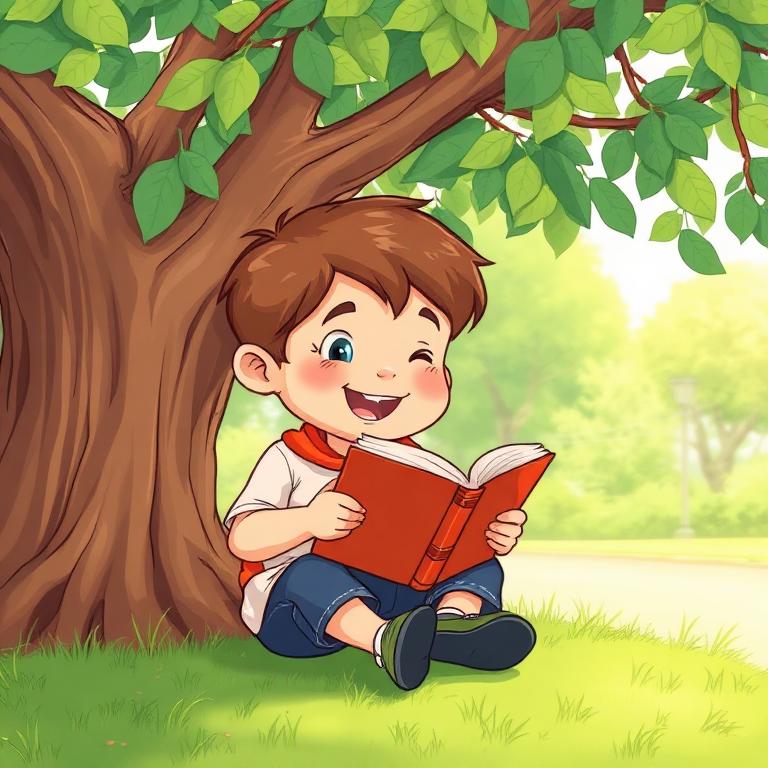 Reading under the tree